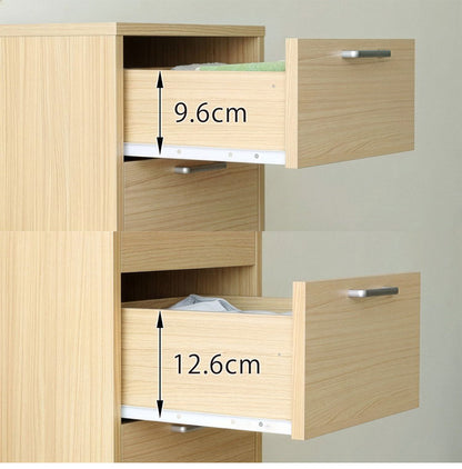 チェスト 幅40cm 高さ100cm ナチュラルブラウン 引出5段 スリムタイプ タンス 衣類収納 隙間収納 サイドチェスト ランジェリーチェスト 木目調 おしゃれ 白井産業 フルニコ 組立式 FUL-1040HNA