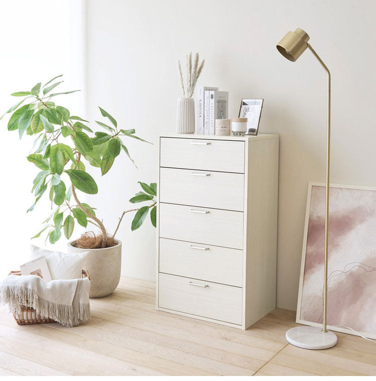 チェスト 幅57cm 高さ100cm ナチュラルブラウン 引出5段 タンス 衣類収納 収納家具 リビングチェスト 木目調 おしゃれ 北欧 シンプル 白井産業 フルニコ 組立式 FUL-1055HNA