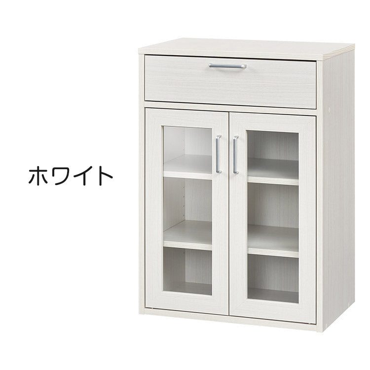 白井産業 食器棚 カップボード キッチン収納 キャビネット 棚 幅57cm