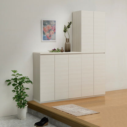 シューズボックス 日本製 ポルターレ 幅90cm 洗える棚板 玄関 エントランス カウンター型 シューズラック PRE-9590CD 収納 シューズラック 国産 木目調 シンプル おしゃれ 下駄箱 靴入れ 壁面収納 壁面玄関収納 (代引不可)