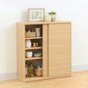 カウンター下収納 キャビネット 棚 幅75cm 高さ85cm 奥行30cm ナチュラルブラウン カウンター下 引き戸 収納 白井産業(代引不可)