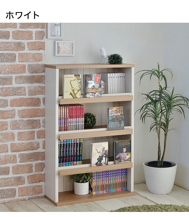日本製 コミックラック 本棚 幅60 四段 4段 木目 おしゃれ ほんだな 扉付 大容量 シンプル おしゃれ 北欧 オープンラック 木製 国産 収納 リビング(代引不可)