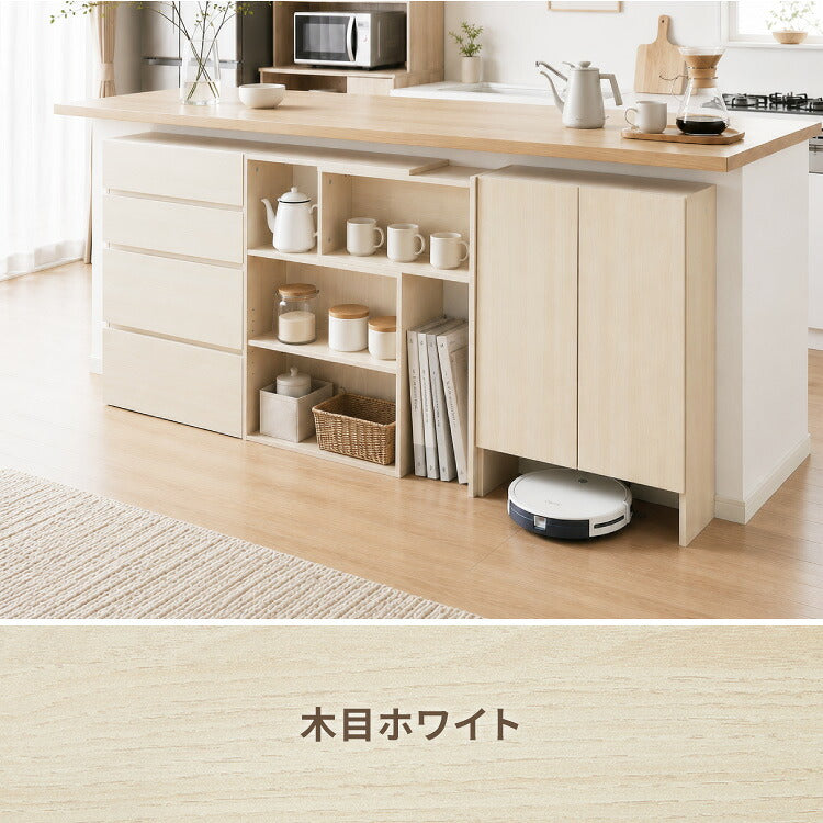 カウンター下収納 連結可能 開き戸タイプ 幅60 UC-SW60 奥行き22cm カウンター 下 開き戸 薄型 カウンター下 カウンター収納 薄型収納 ロボット掃除機 収納 キッチン 食器棚 ラック