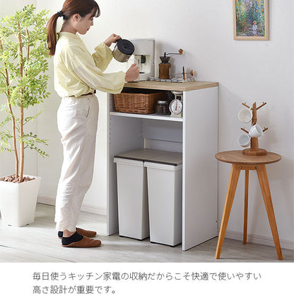 ゴミ箱上ラック 幅60cm レンジ台 ごみ箱上を有効活用 省スペース キッチンラック 作業台 作業スペース ごみ箱上ラック ゴミ箱上収納 ゴミ箱ラック ごみ箱ラック キッチン収納 北欧 おしゃれ ヒルデ(代引不可)