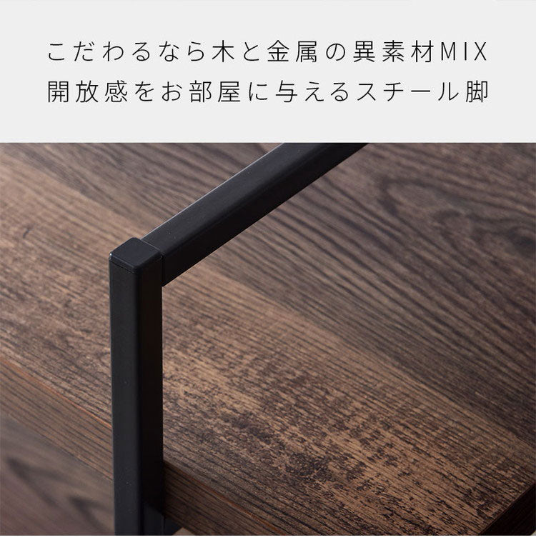 ヴィンテージ調 オープンラック 3段 幅80cm 高さ90cm 奥行スリム 木目調 ストーン調 スチール脚 棚 ラック ディスプレイラック 北欧 おしゃれ ジュノー(代引不可)