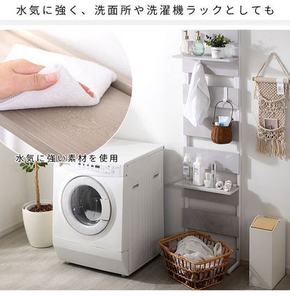 突っ張り ラック 幅45cm 壁面収納 フック付き つっぱり ラダーラック 間仕切り 突っ張りラック つっぱりラック 北欧 おしゃれ ナポリ(代引不可)