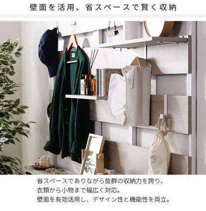 突っ張り ラック 幅60cm 壁面収納 フック付き つっぱり ラダーラック 間仕切り 突っ張りラック つっぱりラック 北欧 おしゃれ ナポリ(代引不可)