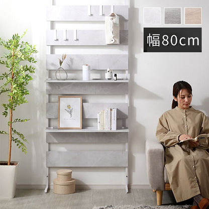 突っ張り ラック 幅80cm 壁面収納 フック付き つっぱり ラダーラック 間仕切り 突っ張りラック つっぱりラック 北欧 おしゃれ ナポリ(代引不可)