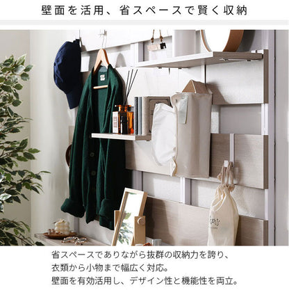 突っ張り ラック 幅80cm 壁面収納 フック付き つっぱり ラダーラック 間仕切り 突っ張りラック つっぱりラック 北欧 おしゃれ ナポリ(代引不可)