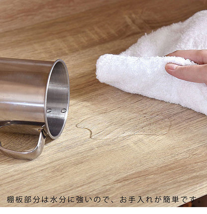 キッチンボード 幅59cm 食器棚 コンセント付き スライド棚 扉 収納 ラック 棚 キッチンラック レンジ台 レンジボード 北欧 おしゃれ クエス(代引不可)