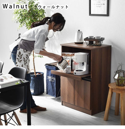 レンジ台 幅59cm 高さ90cm スライド棚付き レンジ台 レンジボード キッチン収納 キッチンラック 食器棚 北欧 おしゃれ ラプレミニ(代引不可)